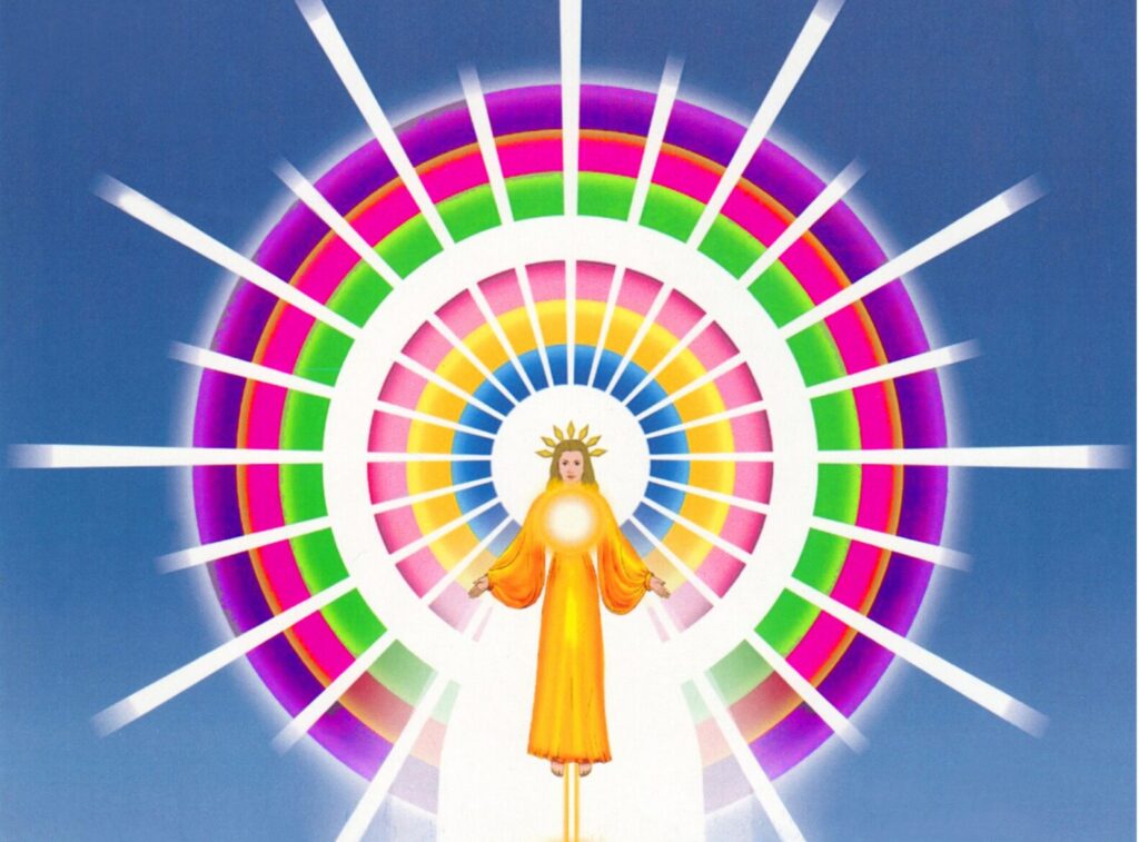 Image de la Présence I AM Je Suis représentant l'Ascension et la fusion du moi incarné avec sa Présence I AM.